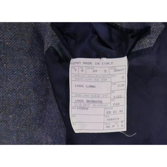 Battaglia Light Blue Donegal Tweed Wool 3-Btn Sportcoat Blazer 46R - Picture 9 of 9